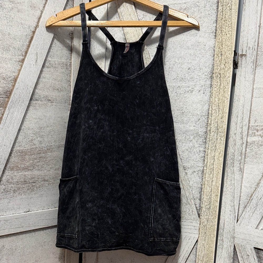 Free People Black Washed Racerback Dress